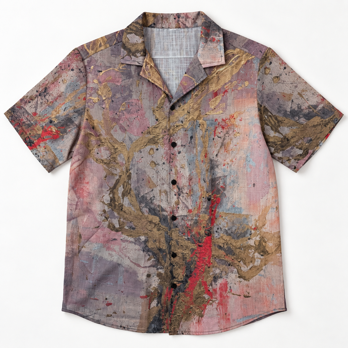Front view of the Pink Ash Paradise Yacht Rob Signature Shirt