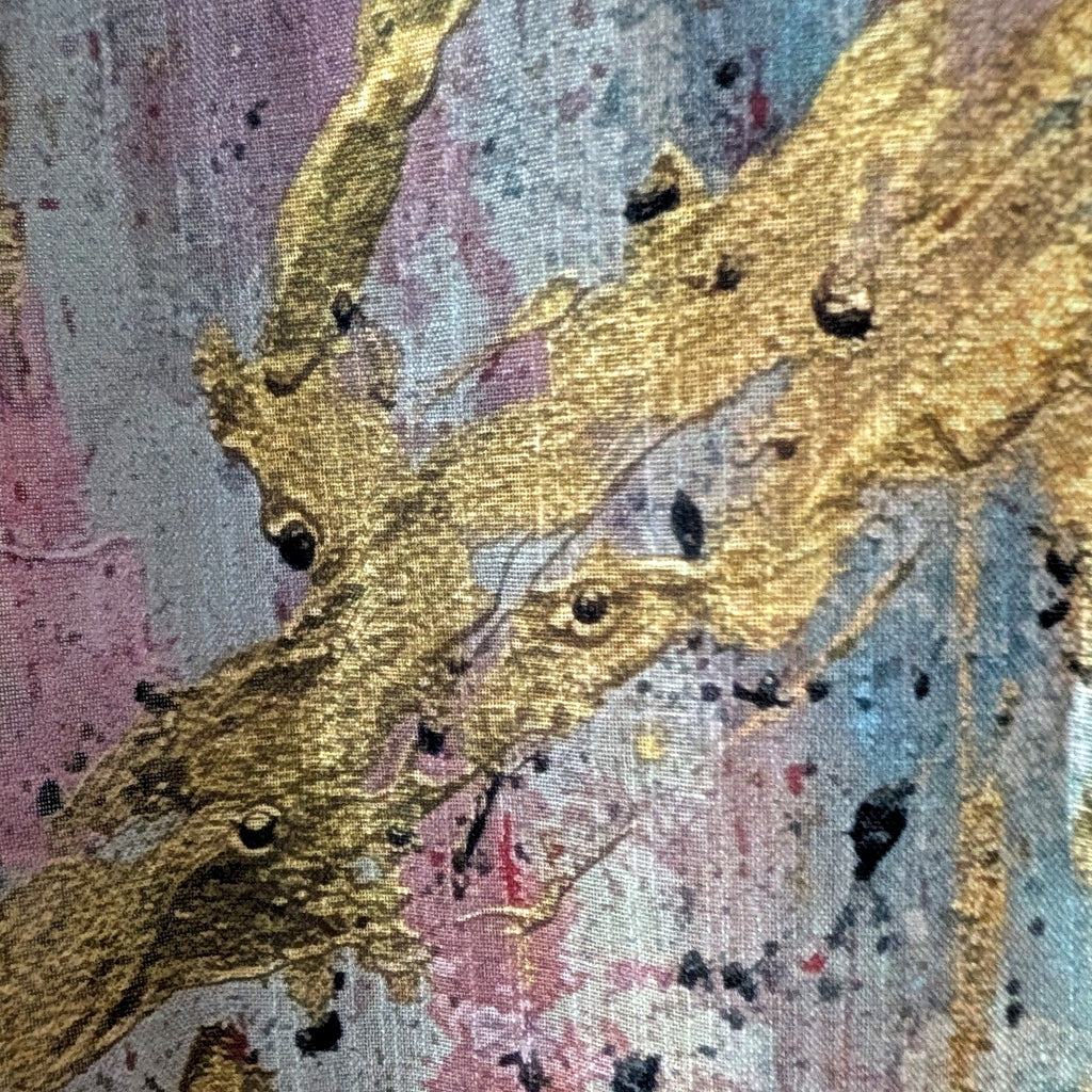Close-up of the Pink Ash Paradise textured print