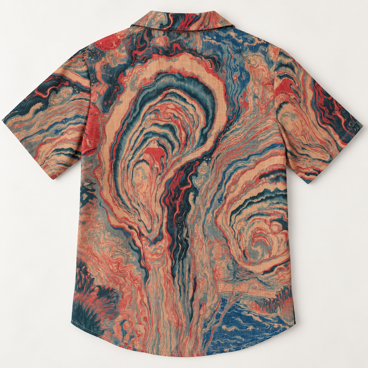 Back flat-lay view of the Smoked and Shucked Yacht Rob Signature Shirt