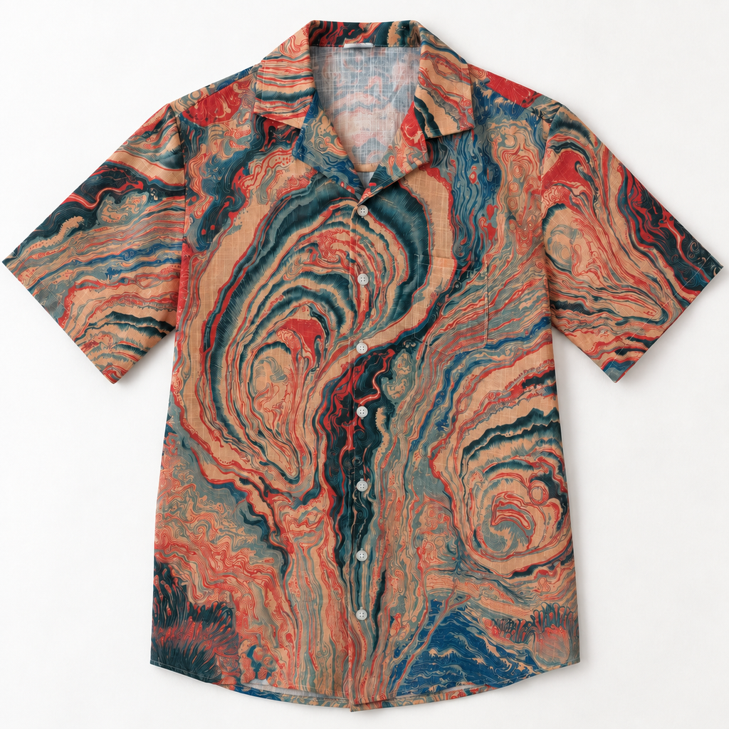 Front flat-lay view of the Smoked and Shucked Yacht Rob Signature Shirt