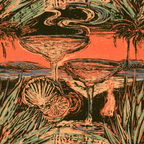 Close-up of the After Service bartender-series print